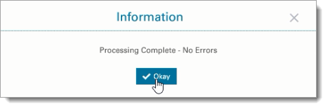 Processing Complete with No Errors