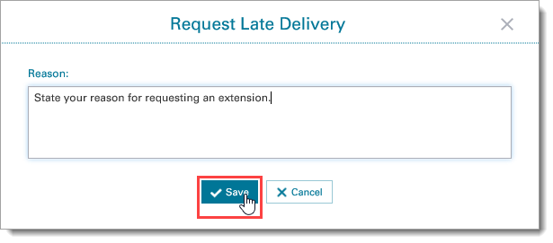 Request Late Delivery