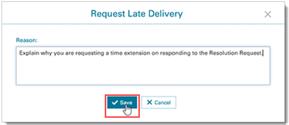 Request Late Delivery Window