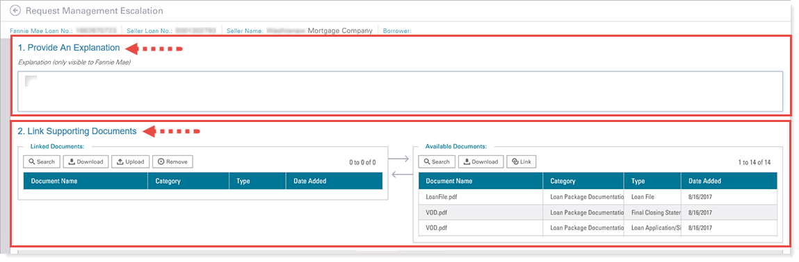 Request Management Escalation Screen