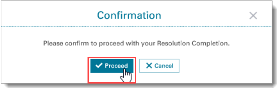 Confirmation Window - Select Proceed