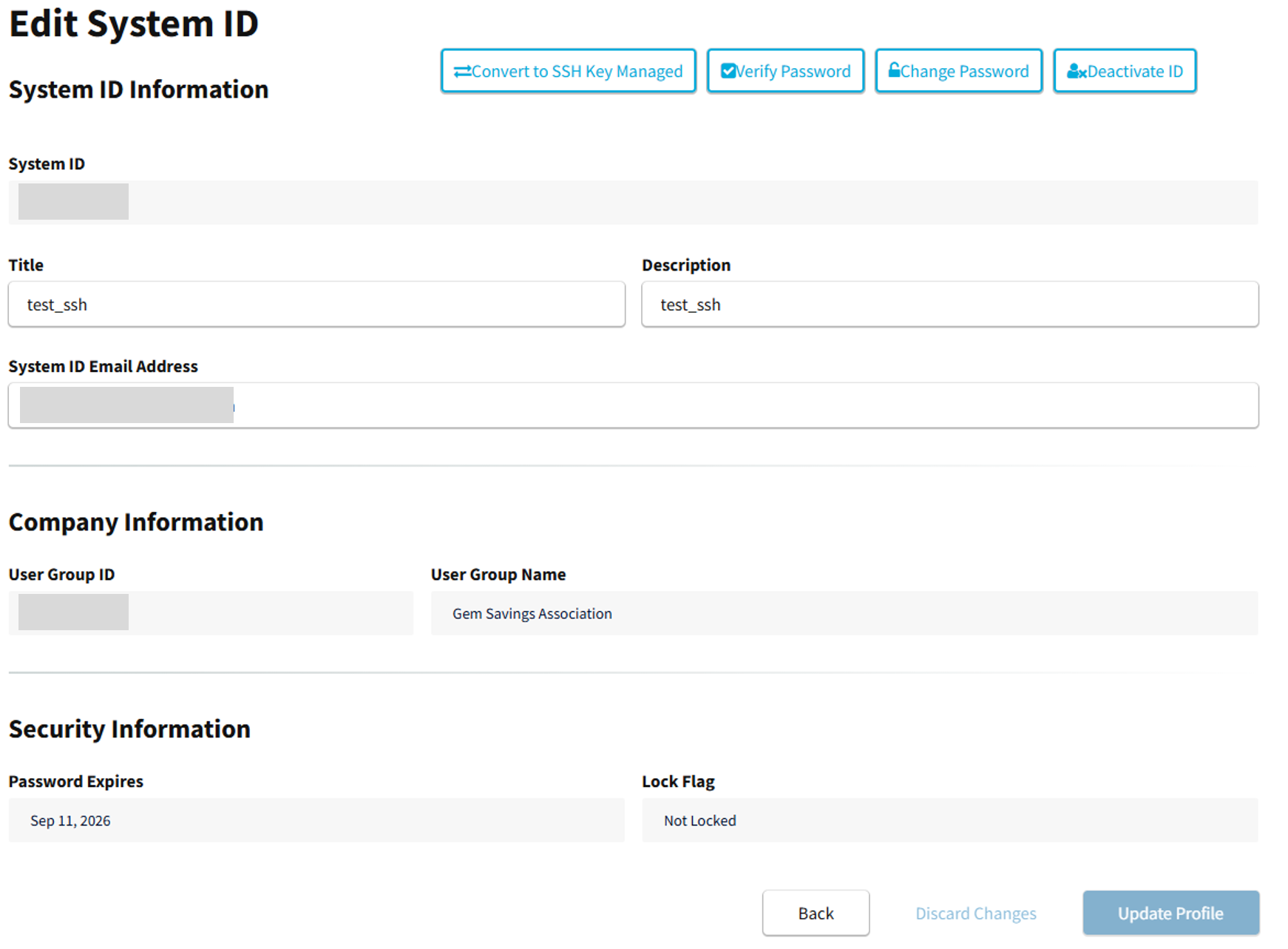 Technology Manager: Changing a System ID Password