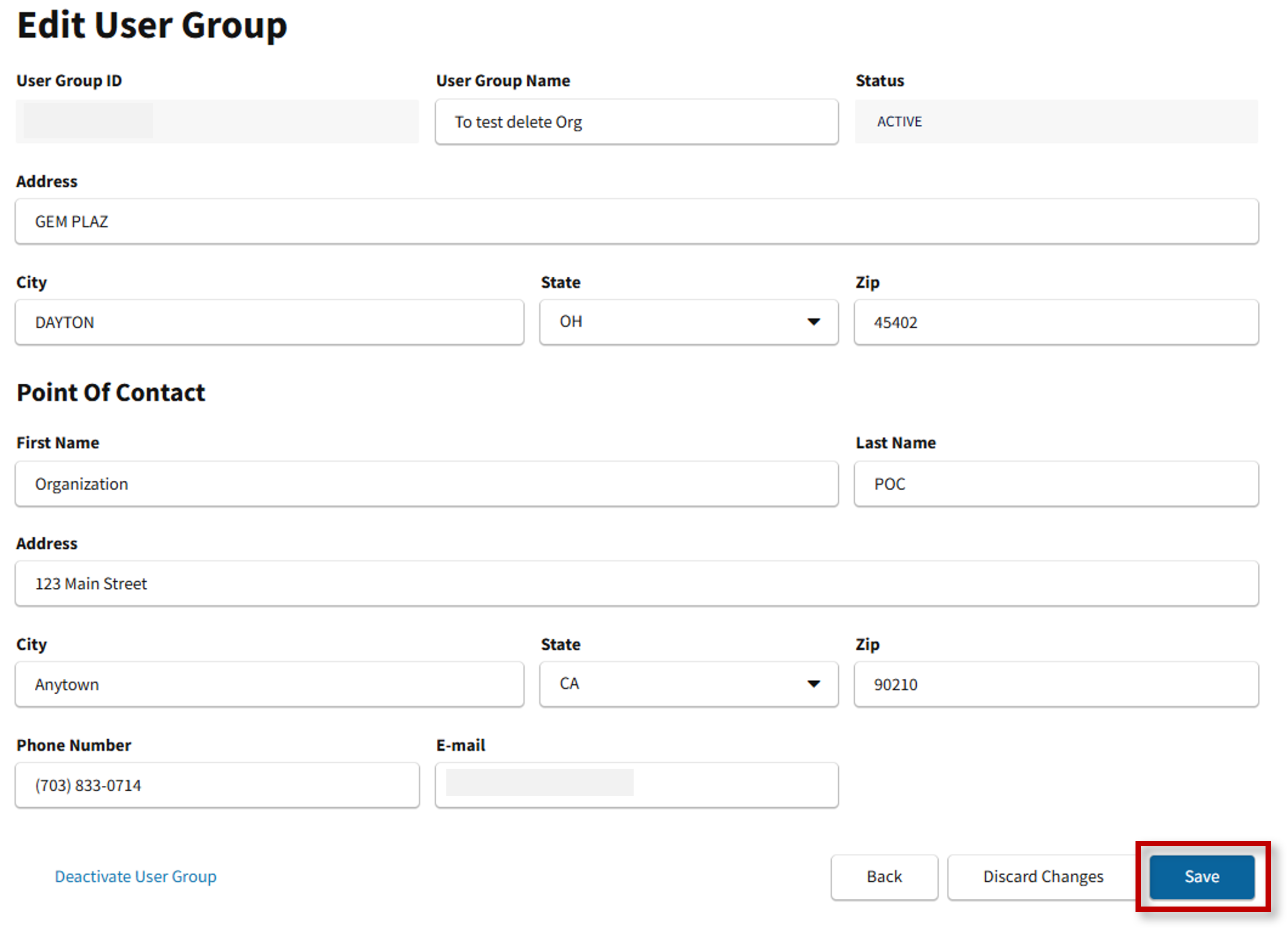 Technology Manager: Edit a User Group