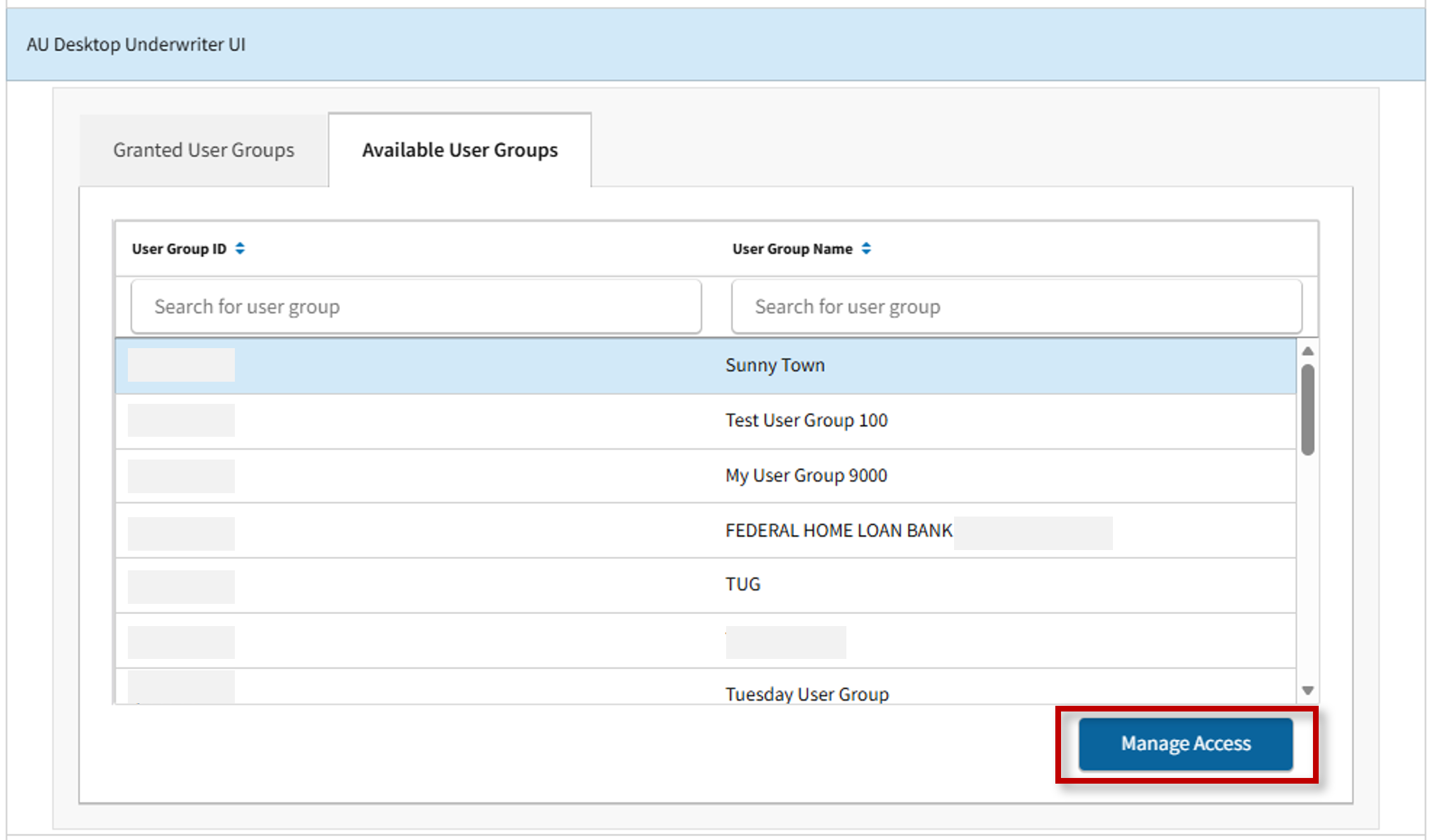 Technology Manager: Grant a User Group Access to an Application