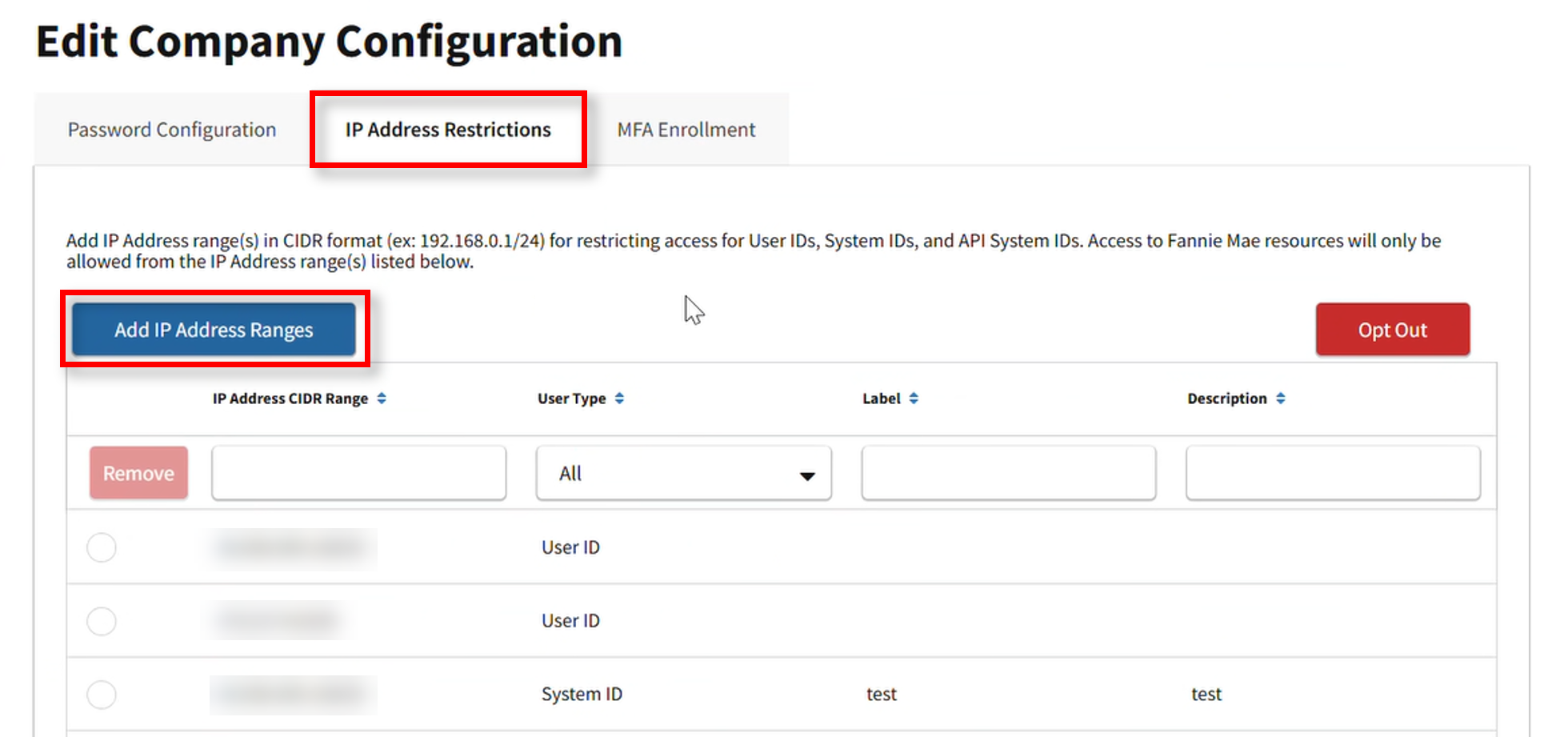 Manage IP Address Restrictions