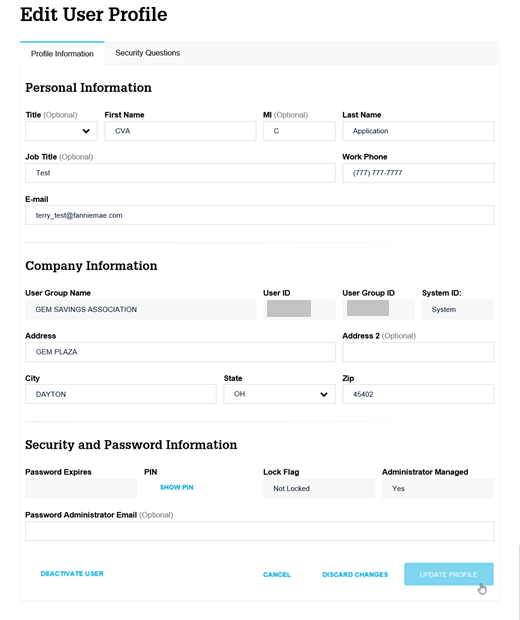 Technology Manager: Edit a User's Profile (CA)