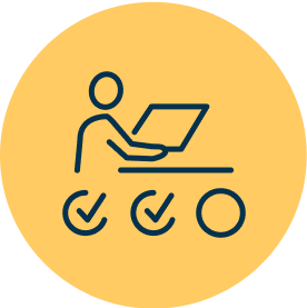 Person sitting at screen icon