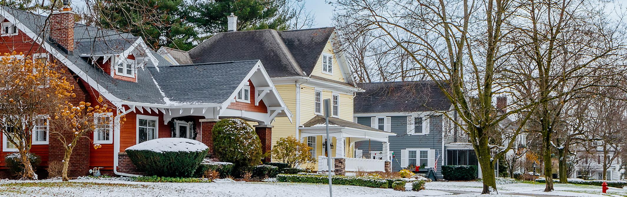 three single family homes