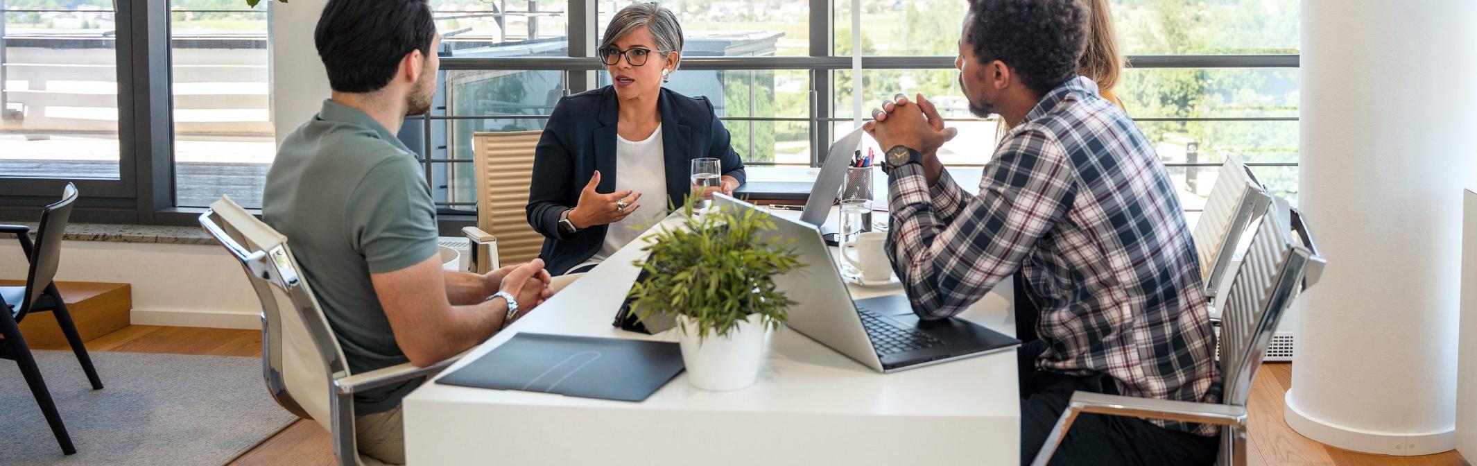 Group of people meeting around a table