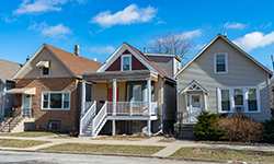 Row of houses on a beautiful day